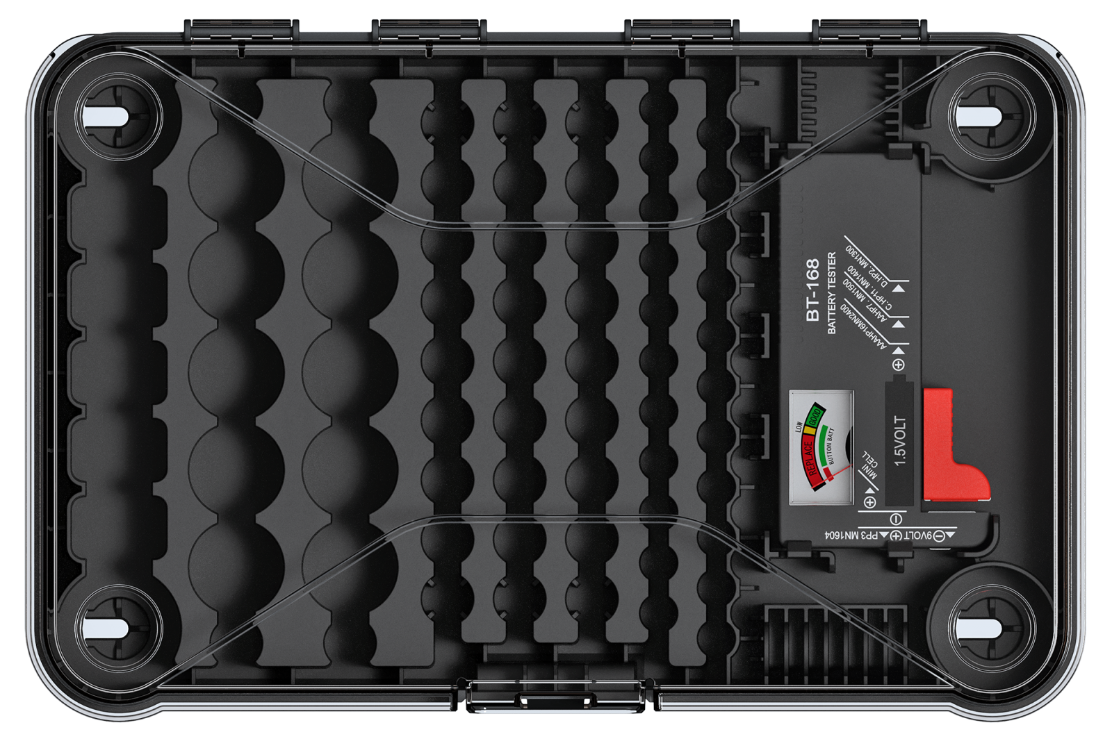 Battery Organiser Storage Case Bag Box Holder AA AAA C D 9V Tester 2 Options - Image 6