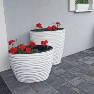 Plant Pot Oval Ellipse Dunes Flower Indoor Garden Patio Planter Large 2 sizes