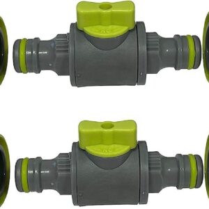 Pack of 2 Quick-Release in-line shut-off valve for garden hose pipe, two pack