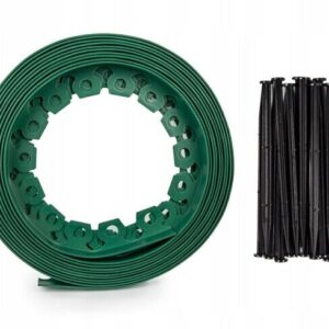 10 - 50 Metre FLEXIBLE GARDEN BORDER GRASS LAWN PATH EDGING WITH PLASTIC PEGS