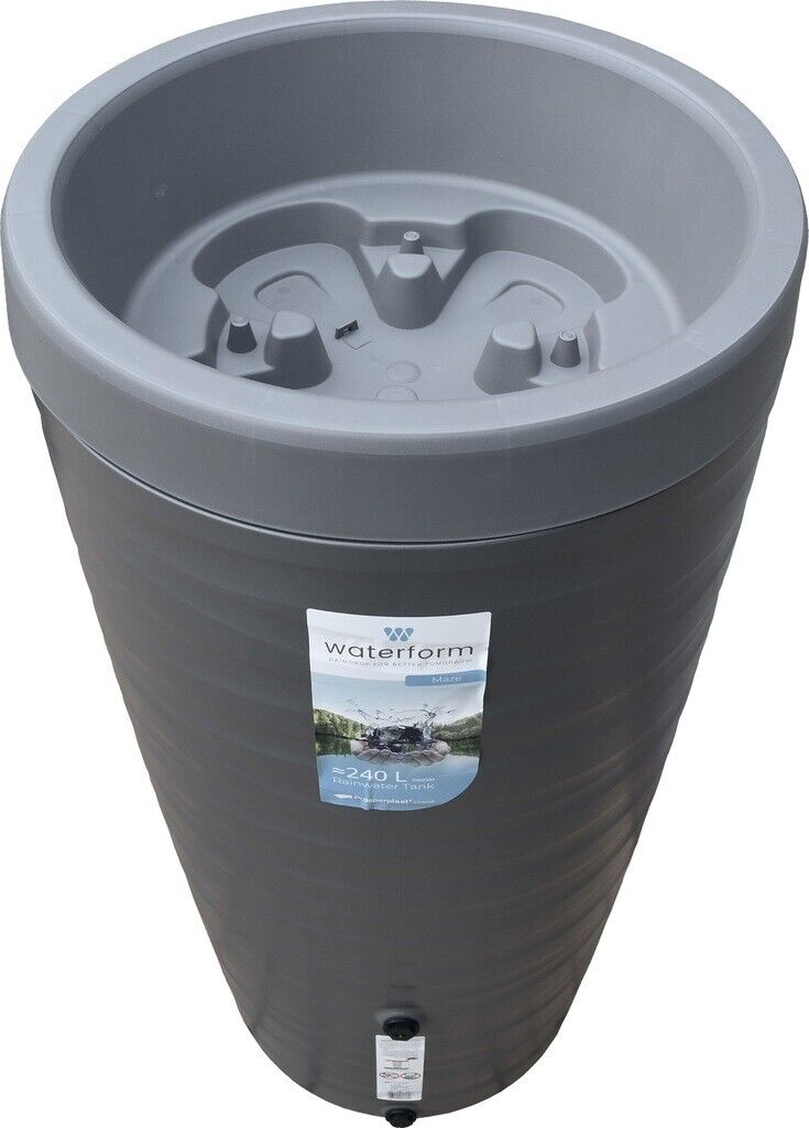 Rainwater tank Water butt Collection Storage Harvesting 240L + connections Maze - Image 18