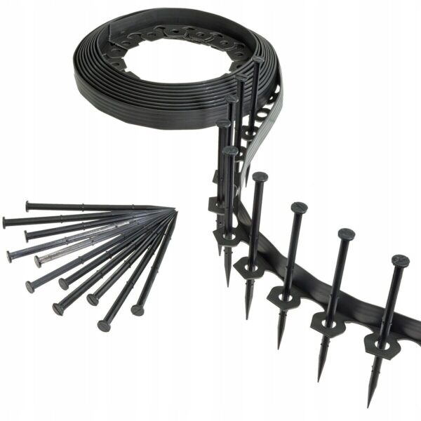 10 - 50 Metre FLEXIBLE GARDEN BORDER GRASS LAWN PATH EDGING WITH PLASTIC PEGS 4