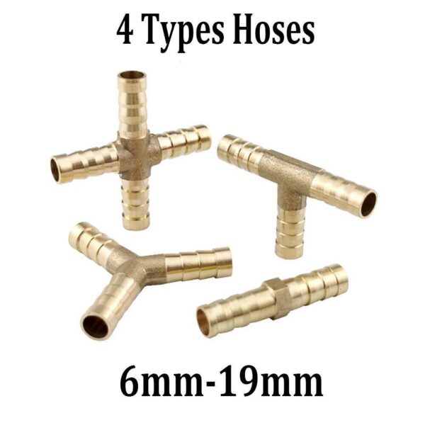 BRASS T Y JOINER Various Piece Fuel Hose Gas Joiner TEE CONNECTOR (VARIOUS SIZE)