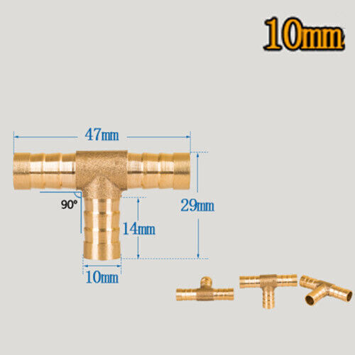 BRASS T Y JOINER Various Piece Fuel Hose Gas Joiner TEE CONNECTOR (VARIOUS SIZE) - Image 13