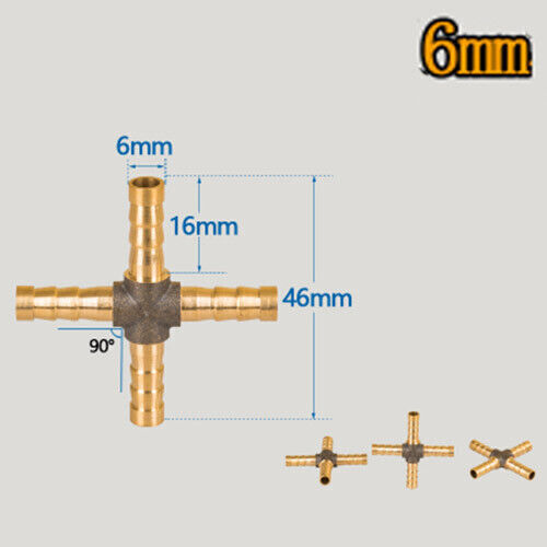 BRASS T Y JOINER Various Piece Fuel Hose Gas Joiner TEE CONNECTOR (VARIOUS SIZE) - Image 15