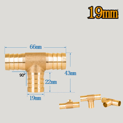 BRASS T Y JOINER Various Piece Fuel Hose Gas Joiner TEE CONNECTOR (VARIOUS SIZE) - Image 14