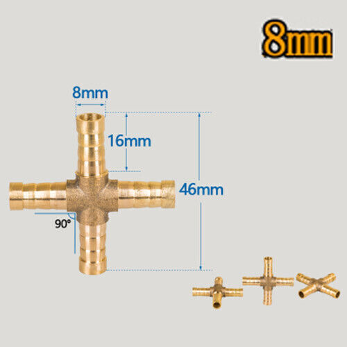 BRASS T Y JOINER Various Piece Fuel Hose Gas Joiner TEE CONNECTOR (VARIOUS SIZE) - Image 16