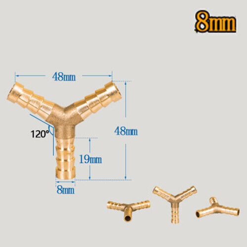 BRASS T Y JOINER Various Piece Fuel Hose Gas Joiner TEE CONNECTOR (VARIOUS SIZE) - Image 19