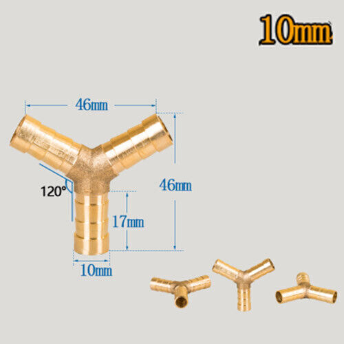 BRASS T Y JOINER Various Piece Fuel Hose Gas Joiner TEE CONNECTOR (VARIOUS SIZE) - Image 20
