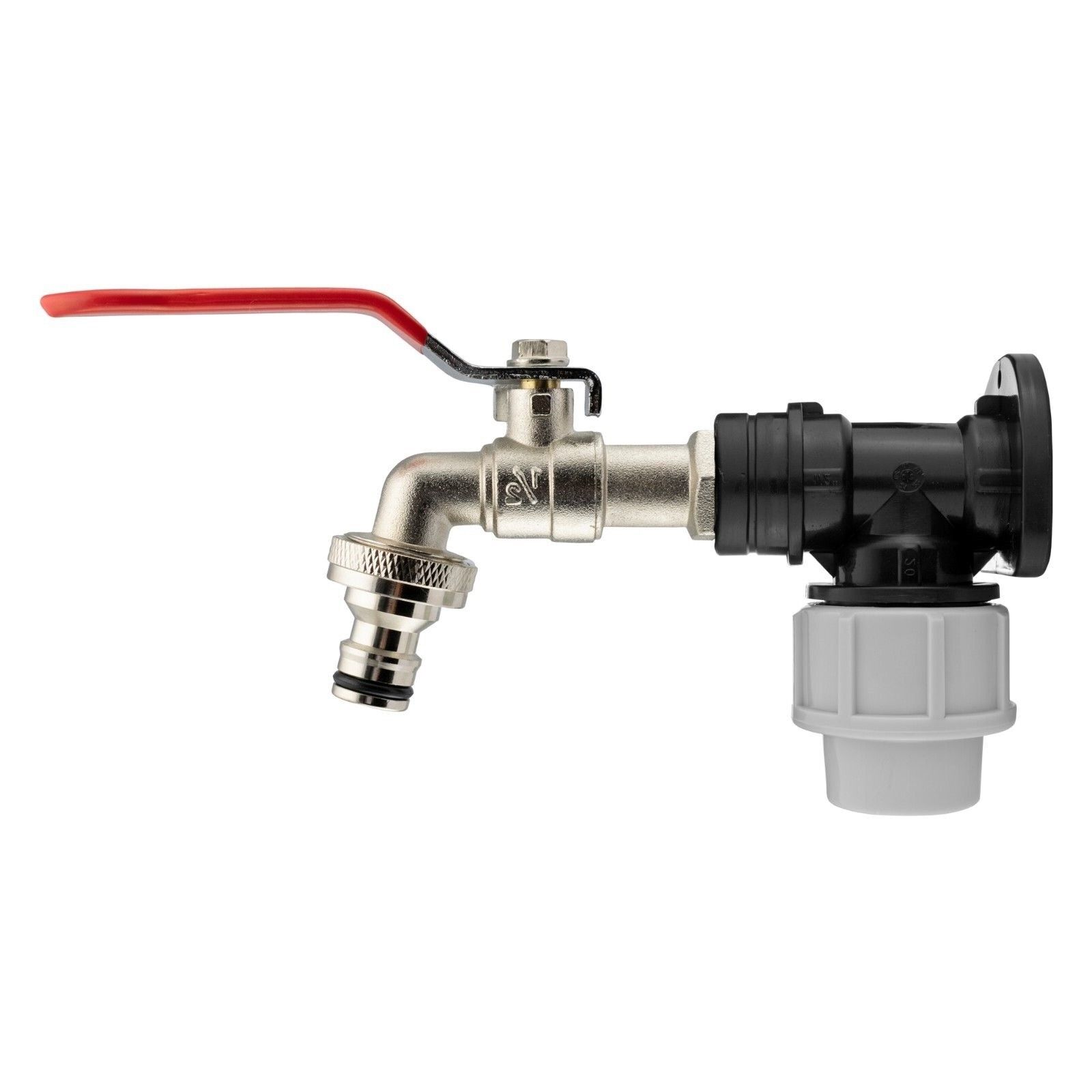 MDPE Compression Wall Flange Plate + Hozelock Compatible Quick Connect Tap - Image 8