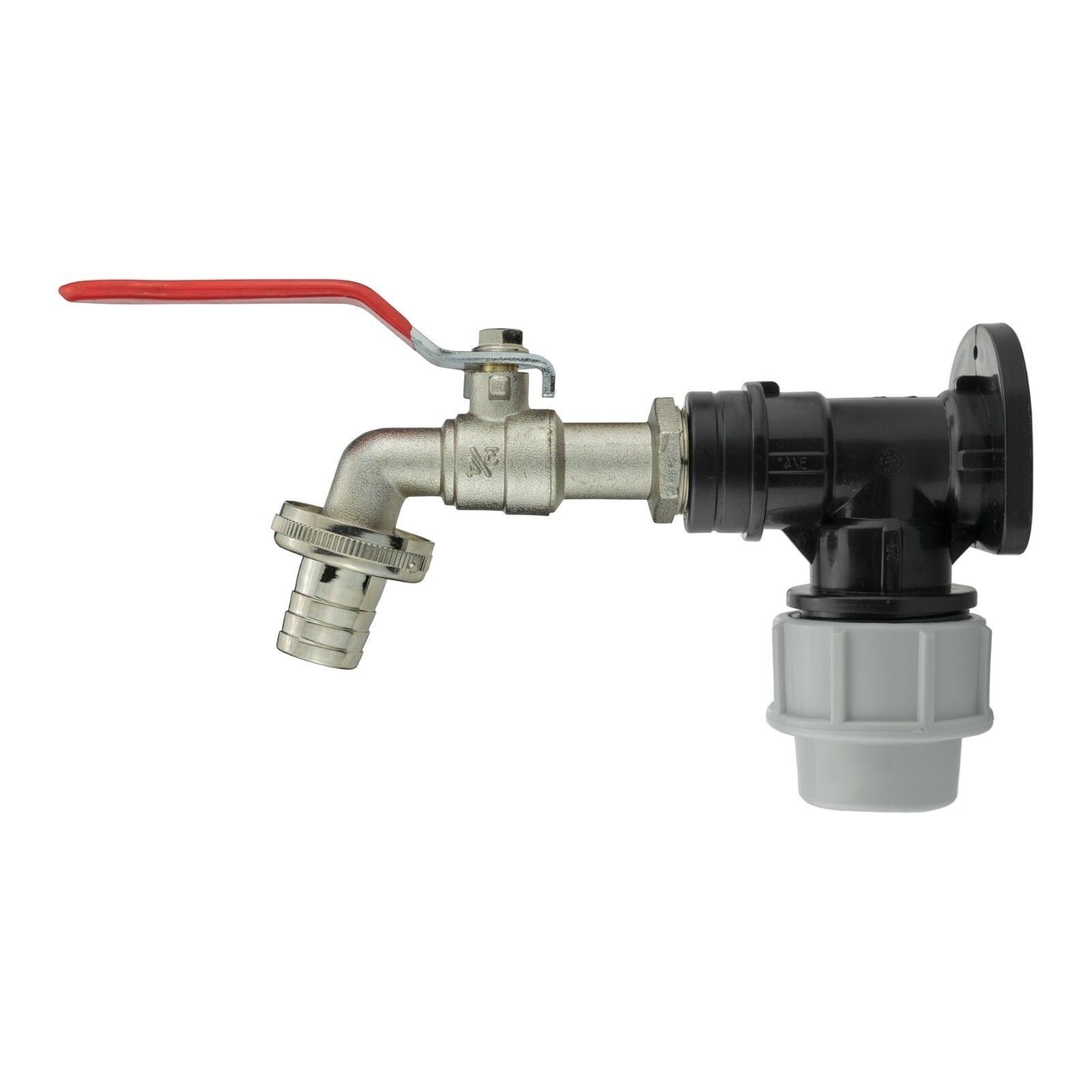 MDPE Compression Wall Flange Plate + Hozelock Compatible Quick Connect Tap - Image 9