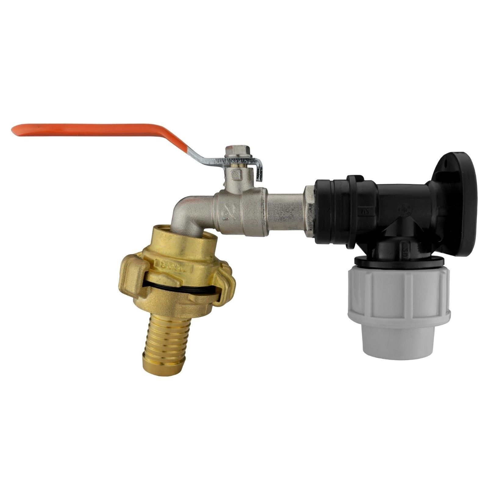 MDPE Compression Wall Flange Plate + Hozelock Compatible Quick Connect Tap - Image 13
