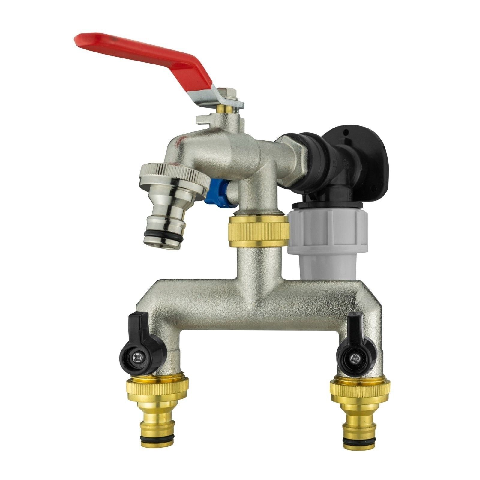 MDPE Compression Wall Flange Plate + Hozelock Compatible Quick Connect Tap - Image 15