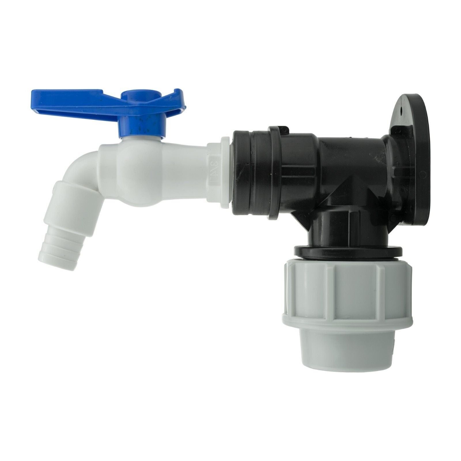 MDPE Compression Wall Flange Plate + Hozelock Compatible Quick Connect Tap - Image 20