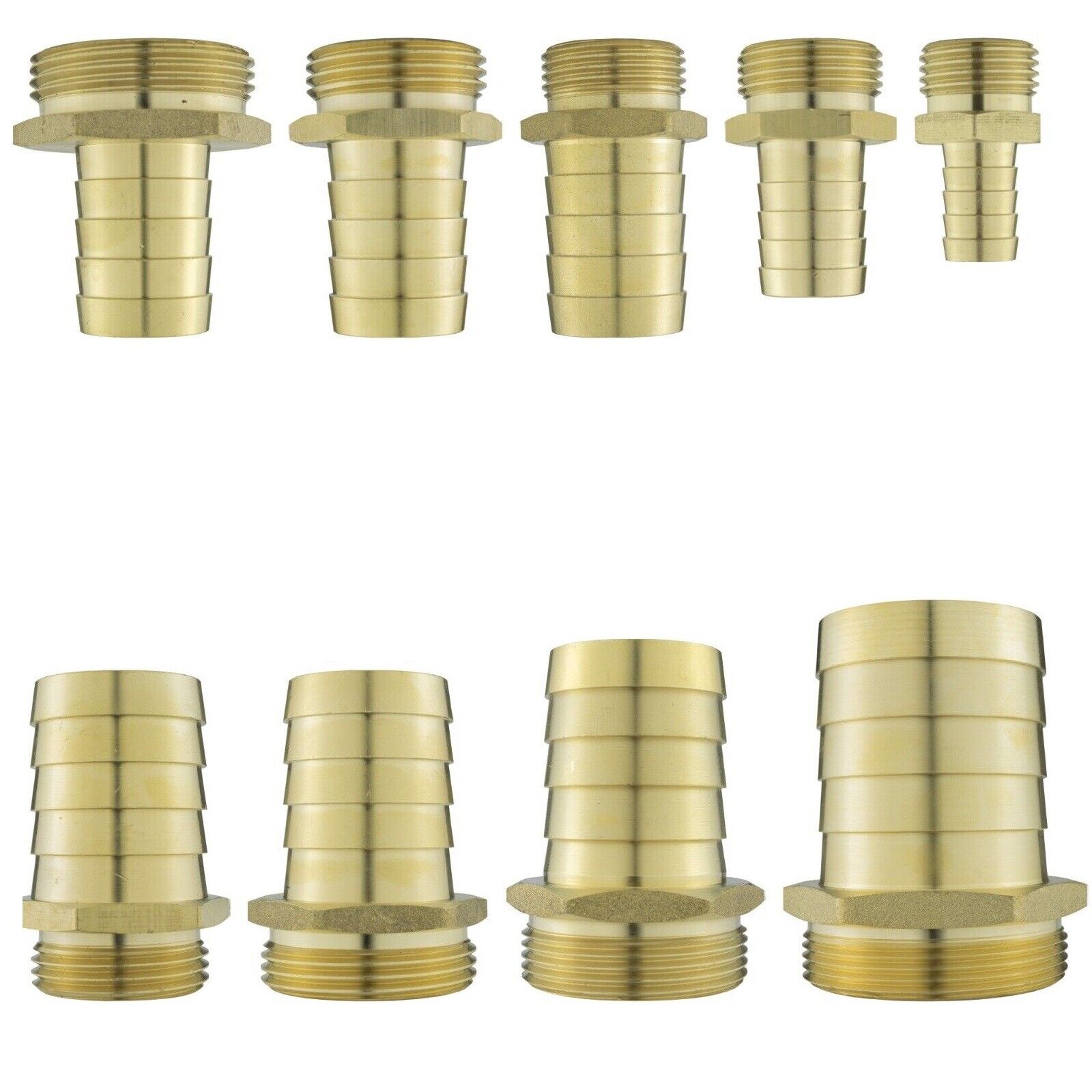 Brass Hosetails Barb-BSP Male thread joiner air gas water fuel hose tails - Image 2