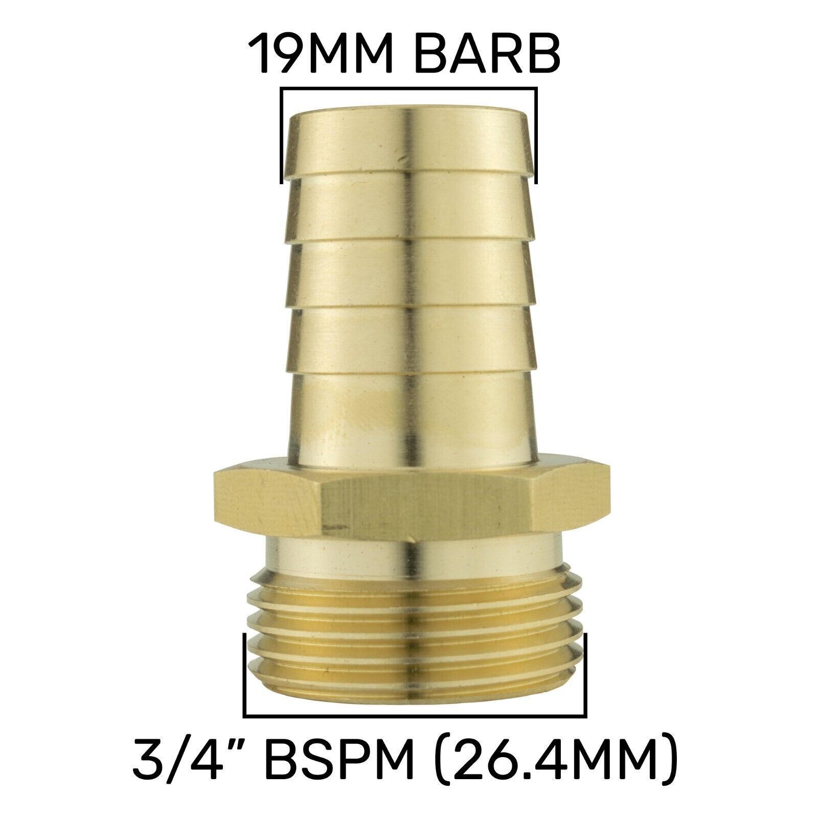 Brass Hosetails Barb-BSP Male thread joiner air gas water fuel hose tails - Image 7