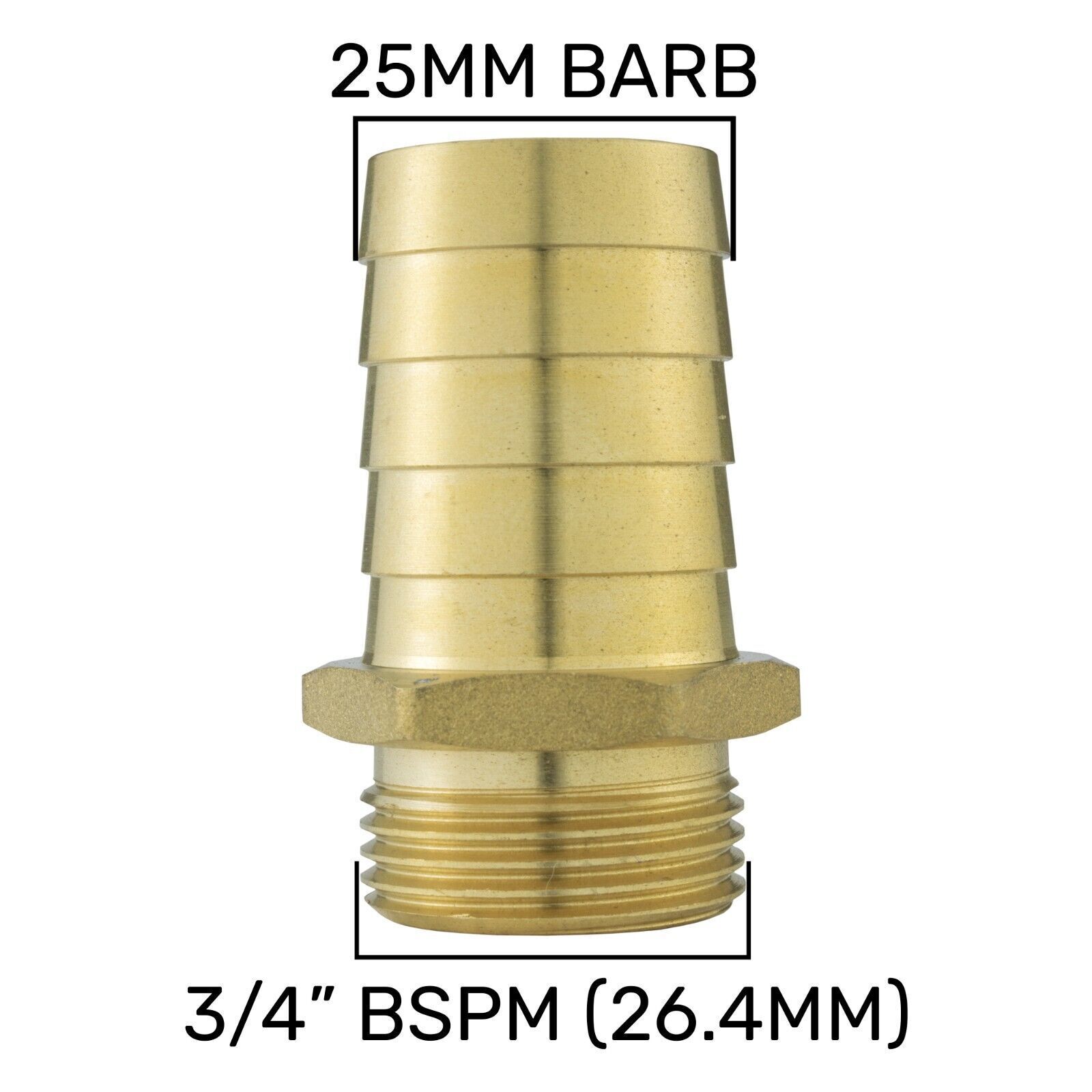 Brass Hosetails Barb-BSP Male thread joiner air gas water fuel hose tails - Image 8