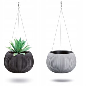 Beton effect Bowl Plastic Flower Plant Garden Indoor Outdoor Planter Pots Lined