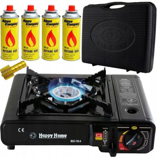 Butane Stove Portable Cooker in Carry Case 2 4 8 12 Gas Bottles Camping BBQ Kit