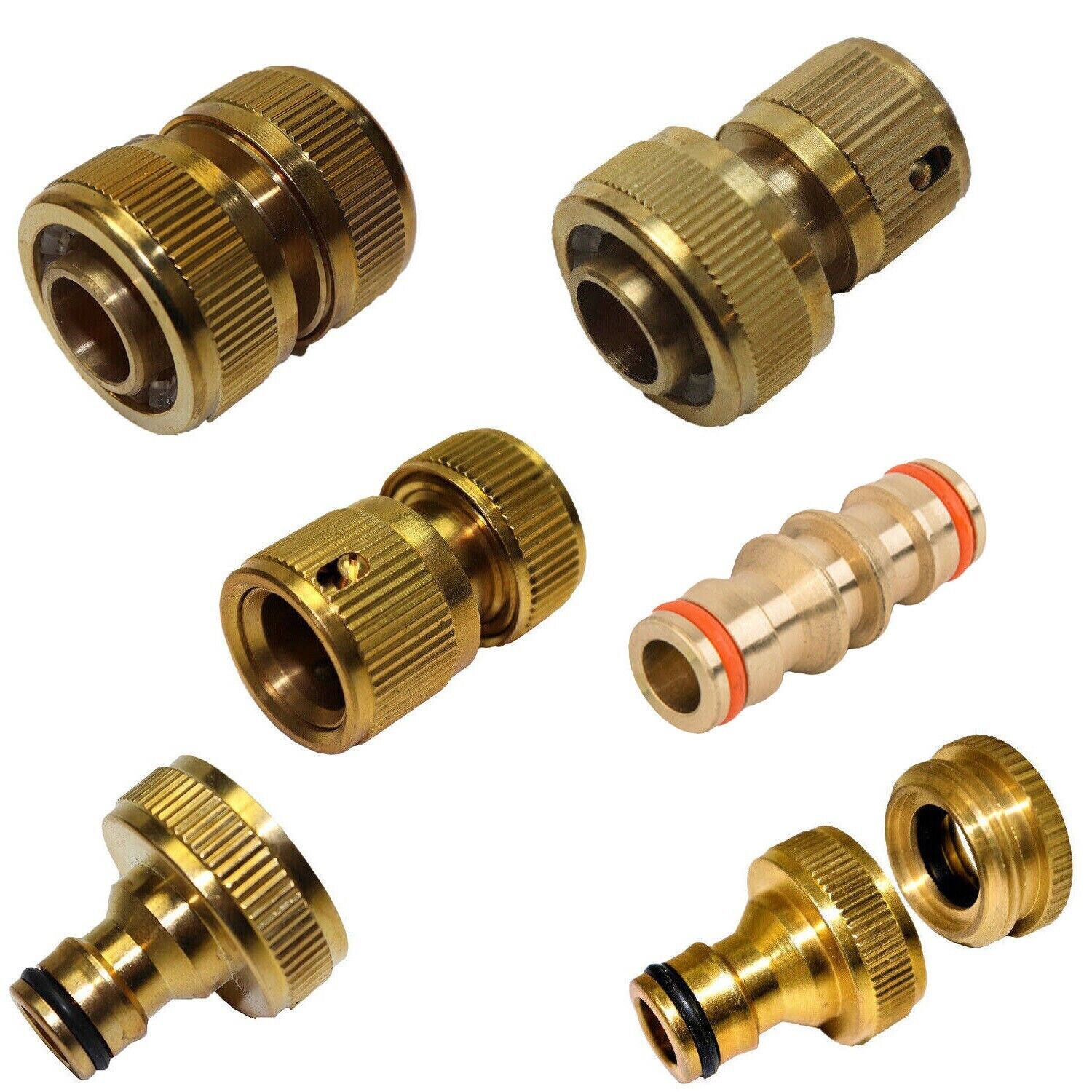 Brass Tap Connector Adaptor 1/2" 3/4" Garden Water Fit Hose Pipe Tap Female Male - Image 2