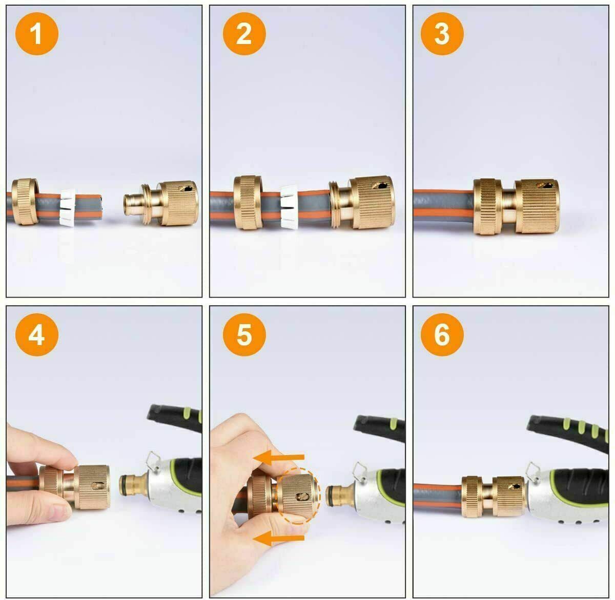 Brass Tap Connector Adaptor 1/2" 3/4" Garden Water Fit Hose Pipe Tap Female Male - Image 10