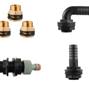 Water Butt Connector Adapter Tank Fitting 1/2" - 2" Barb Straight 90 Pipe Outlet