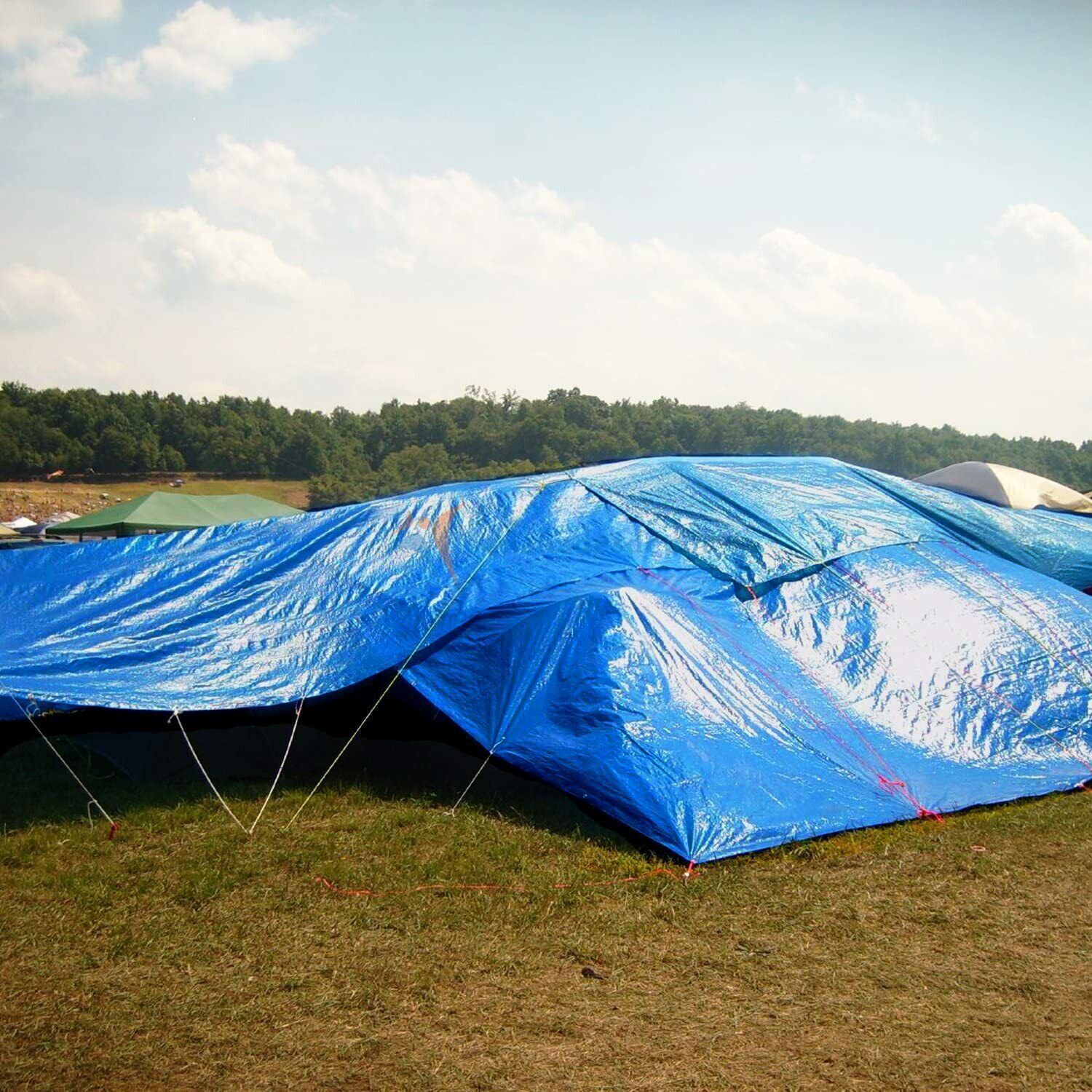 Tarpaulin Heavy Duty Waterproof Cover Tarp Ground Sheet All Sizes FREE CLIPS - Image 10