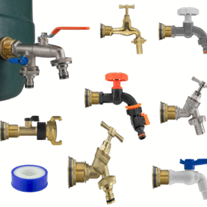 Water Butt Replacement Tap BRASS Metal Lever UK Bib Outlet Barb Quick Hosepipes