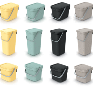 Sorting Box Bin Recycling Segregation Lidded Handle Wall mount 5 sizes 6 Colour