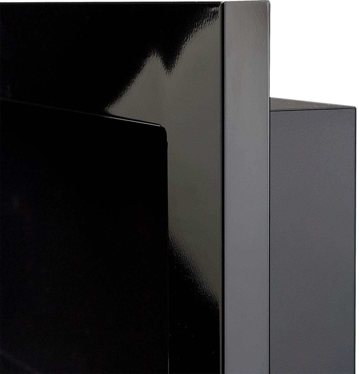 Bio Ethanol Fireplace Bioethanol Fire Wall Mounted Matt Black 160cm 1600mm - Image 2