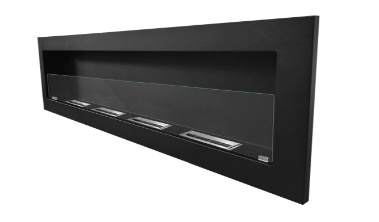 Bio Ethanol Fireplace Bioethanol Fire Wall Mounted Matt Black 160cm 1600mm - Image 3