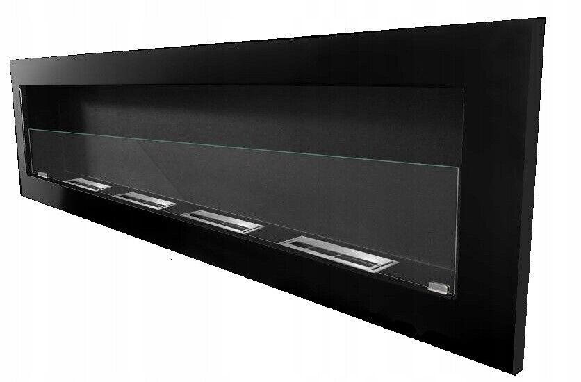 Bio Ethanol Fireplace Bioethanol Fire Wall Mounted Matt Black 160cm 1600mm - Image 11