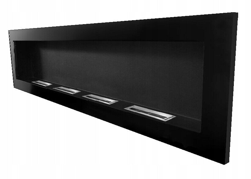 Bio Ethanol Fireplace Bioethanol Fire Wall Mounted Matt Black 160cm 1600mm - Image 14