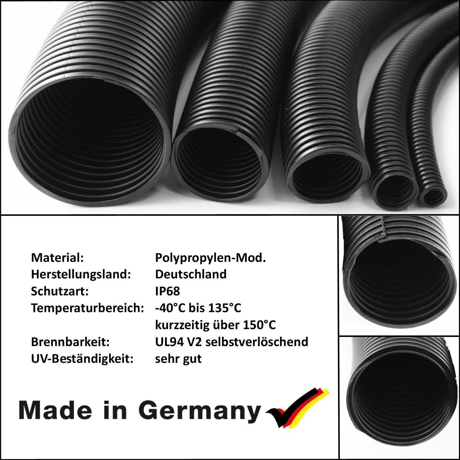 BLACK CORRUGATED FLEXIBLE POND HOSE FISH GARDEN FILTER PUMP MARINE FLEXI PIPE - Image 9