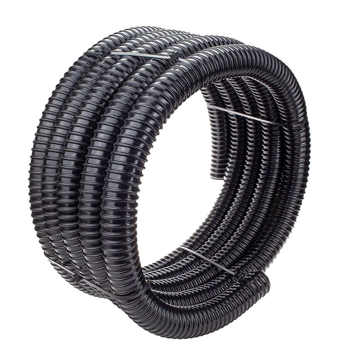 BLACK CORRUGATED FLEXIBLE POND HOSE FISH GARDEN FILTER PUMP MARINE FLEXI PIPE - Image 10
