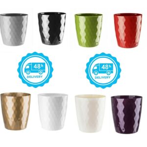 Plant Pot Flowerpot Round Plastic Crystal Modern Decorative Small Medium Large