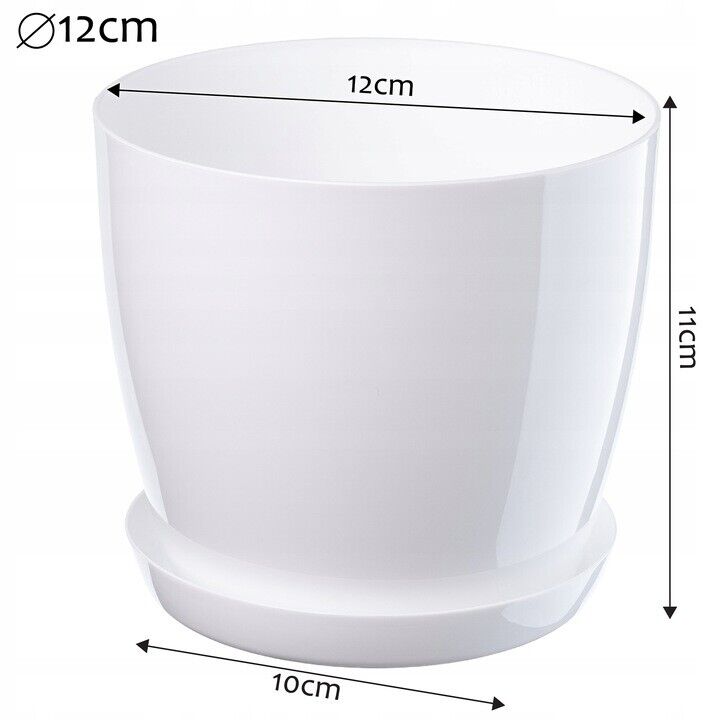 Plant Flower Pot Plastic 20 Colours 9 sizes Gloss Pots Planter Saucer Tray Deco - Image 10