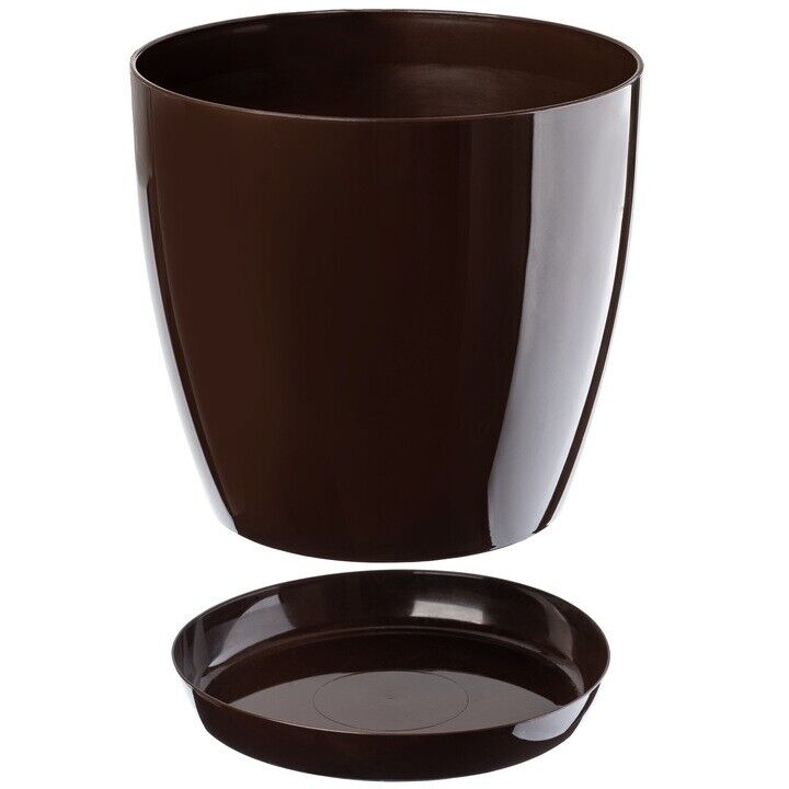 Plant Flower Pot Plastic 20 Colours 9 sizes Gloss Pots Planter Saucer Tray Deco - Image 17
