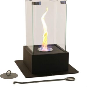 Bio Ethanol Burner Tornado Black Fireplace Glass Burner Fire Bioethanol Flame