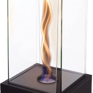 Bio Ethanol Burner Tornado Black Fireplace Glass Burner Fire Bioethanol Large