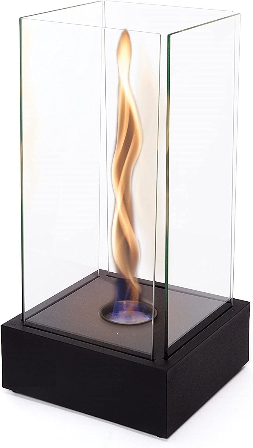 Bio Ethanol Burner Tornado Black Fireplace Glass Burner Fire Bioethanol Large
