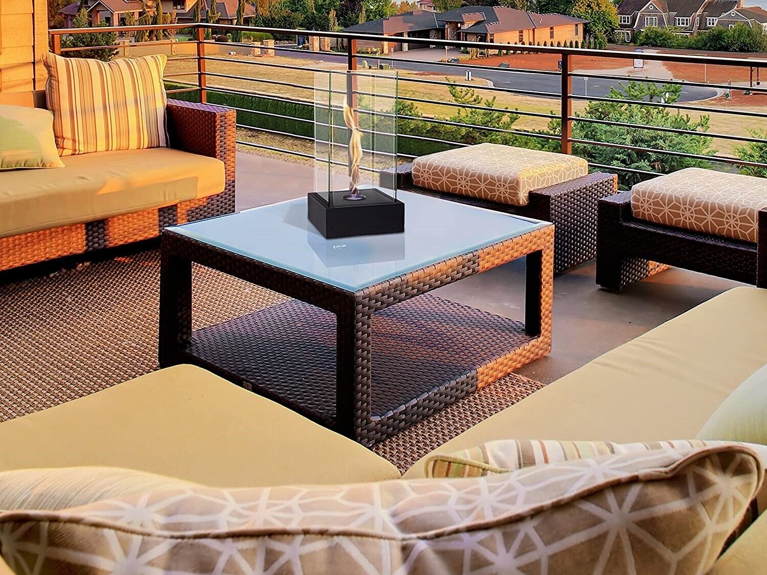 Bio Ethanol Burner Tornado Black Fireplace Glass Burner Fire Bioethanol Large - Image 5