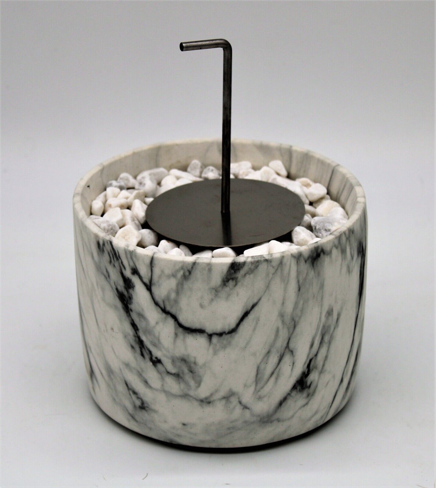 Bio Ethanol Fireplace Tabletop Burner Marble Effect Fire Pit Bowl Pot Round - Image 3