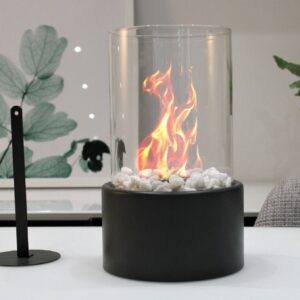 Bioethanol Tabletop Fireplace Bio Ethanol Table Top Fire Round Burner Grey