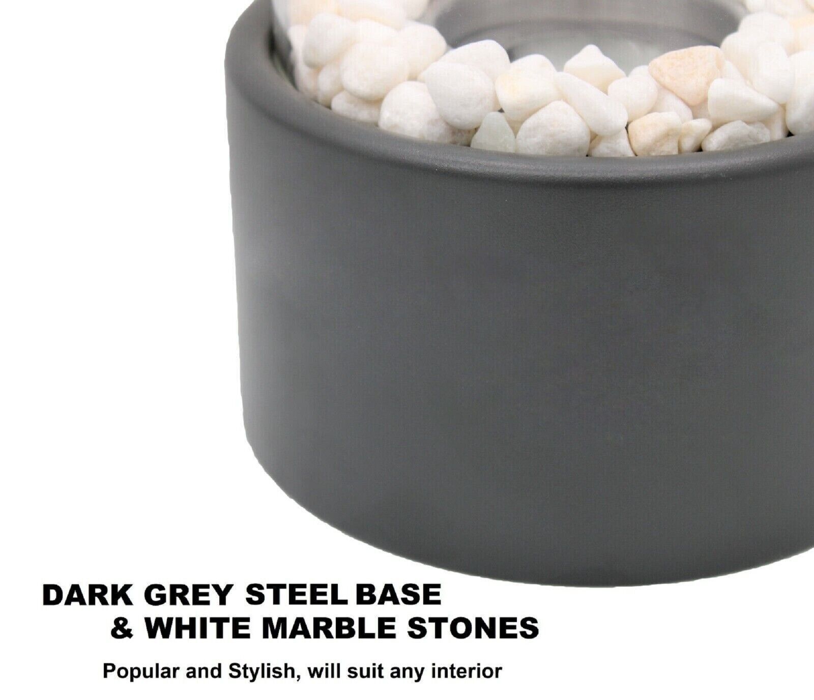 Bioethanol Tabletop Fireplace Bio Ethanol Table Top Fire Round Burner Grey - Image 2