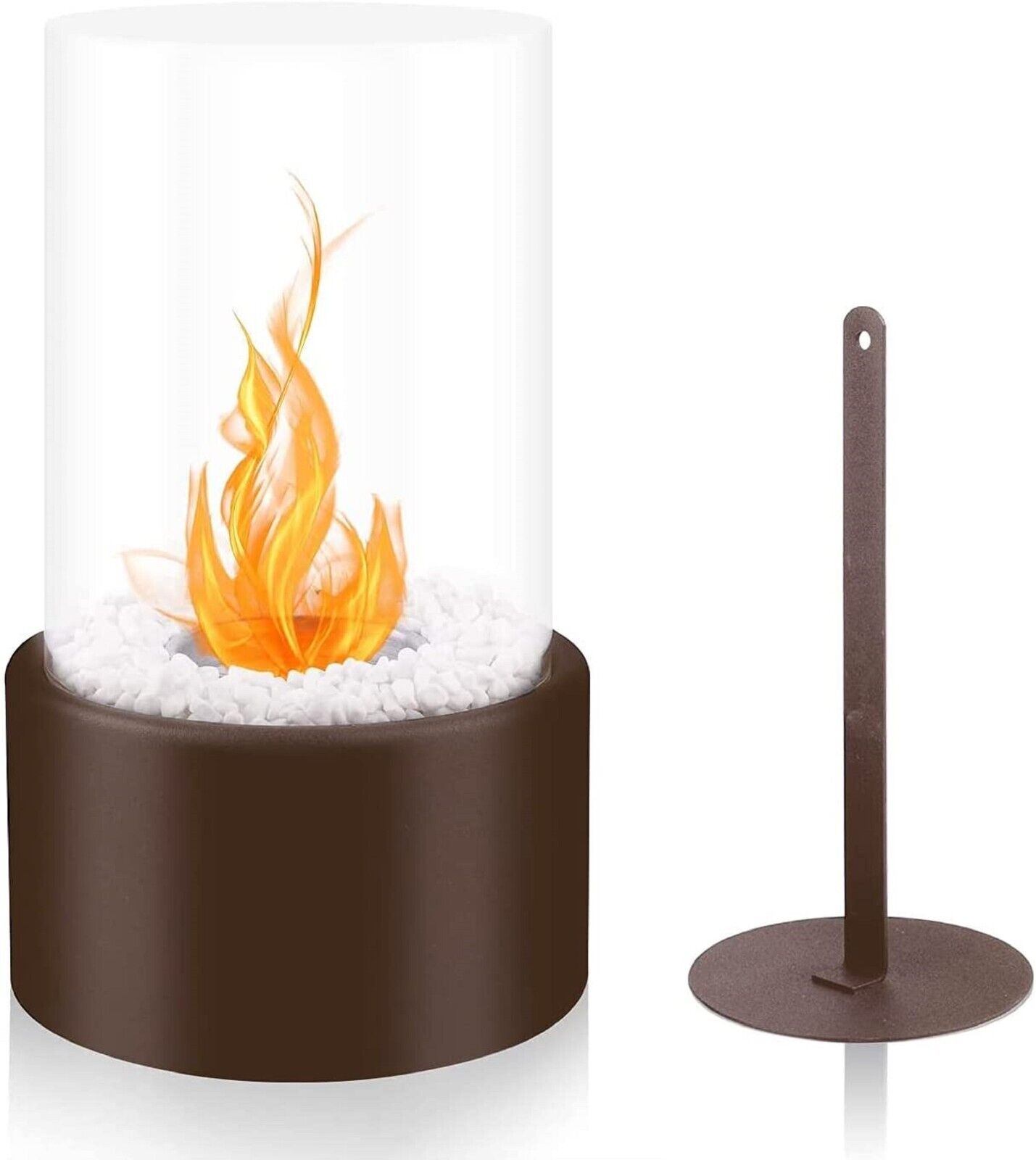 Bioethanol Tabletop Fireplace Bio Ethanol Table Top Fire Round Burner Bronze - Image 6