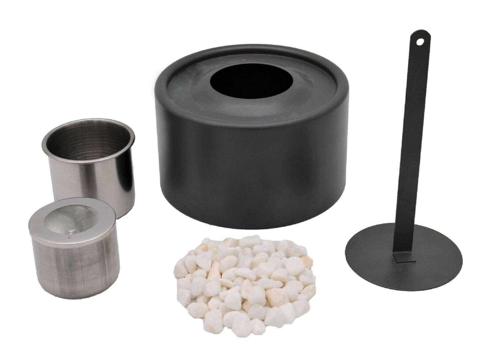 Bioethanol Tabletop Fireplace Bio Ethanol Table Top Fire Round Burner Grey - Image 4