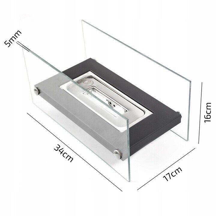 Bio Ethanol Bioethanol Fireplace Rectangle Table Top Glass Burner Scala White - Image 2