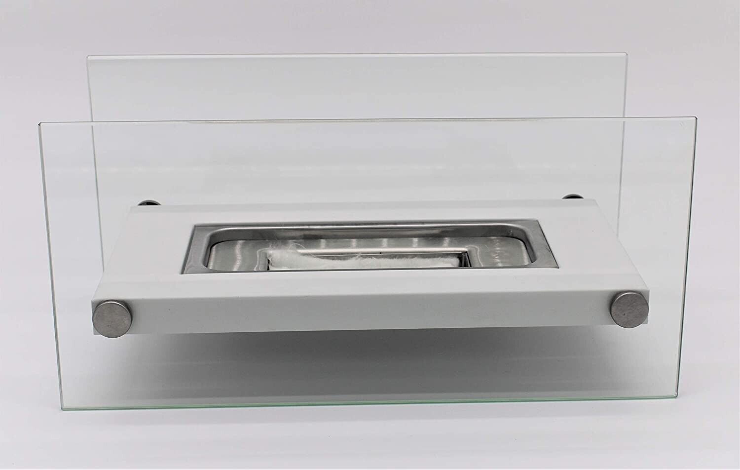 Bio Ethanol Bioethanol Fireplace Rectangle Table Top Glass Burner Scala White - Image 8