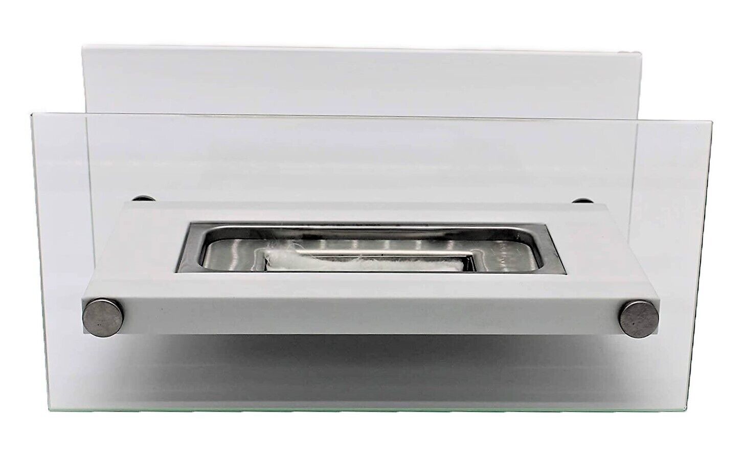 Bio Ethanol Bioethanol Fireplace Rectangle Table Top Glass Burner Scala White - Image 9